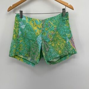 LILLY PULITZER Deenie Shorts Women Sz 2 Multicolor Floral Sun Dance Cotton Vacay